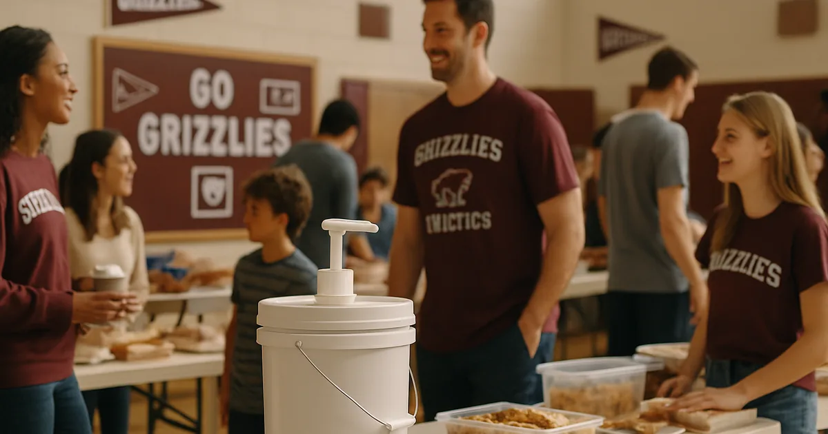 Parents, students and coaches together at a busy community fundraiser day